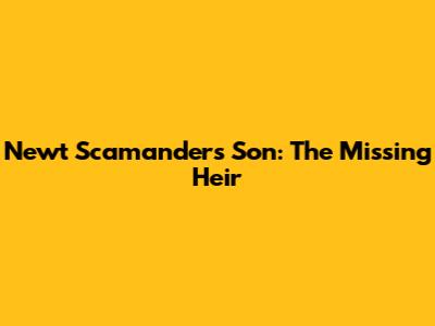 Newt Scamander's Son: The Missing Heir