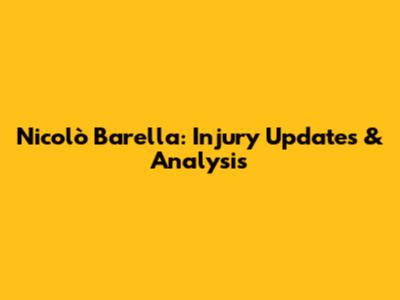 Nicolò Barella: Injury Updates & Analysis