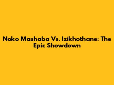 Noko Mashaba Vs. Izikhothane: The Epic Showdown