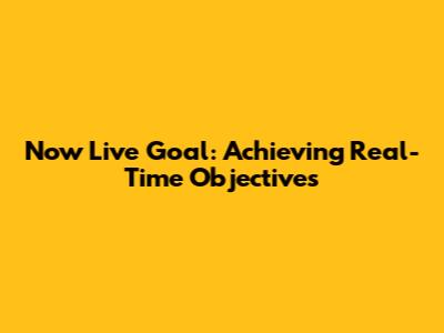Now Live Goal: Achieving Real-Time Objectives