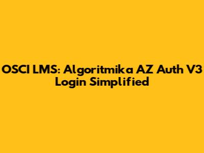 OSCI LMS: Algoritmika AZ Auth V3 Login Simplified