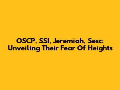 OSCP, SSI, Jeremiah, Sesc: Unveiling Their Fear Of Heights
