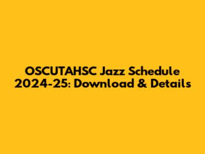 OSCUTAHSC Jazz Schedule 2024-25: Download & Details
