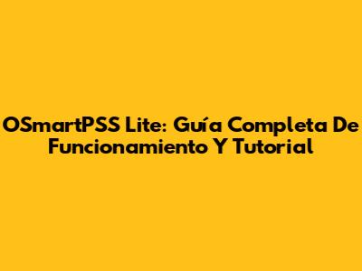 OSmartPSS Lite: Guía Completa De Funcionamiento Y Tutorial