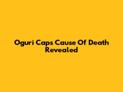 Oguri Cap's Cause Of Death Revealed