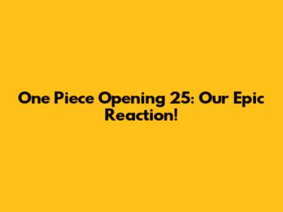 One Piece Opening 25: Our Epic Reaction!