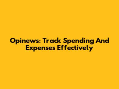 Opinews: Track Spending And Expenses Effectively