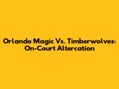 Orlando Magic Vs. Timberwolves: On-Court Altercation