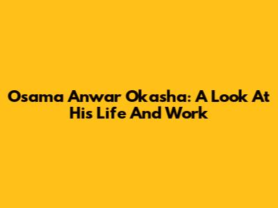 Osama Anwar Okasha: A Look At His Life And Work