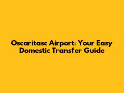 Oscaritasc Airport: Your Easy Domestic Transfer Guide