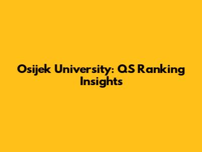 Osijek University: QS Ranking Insights