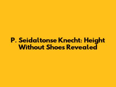 P. Seidaltonse Knecht: Height Without Shoes Revealed