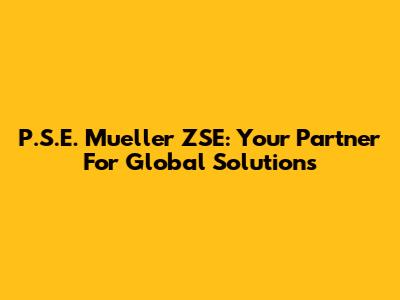 P.S.E. Mueller ZSE: Your Partner For Global Solutions