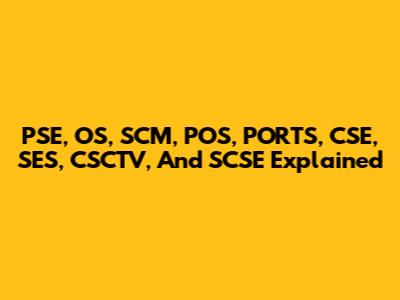 PSE, OS, SCM, POS, PORTS, CSE, SES, CSCTV, And SCSE Explained