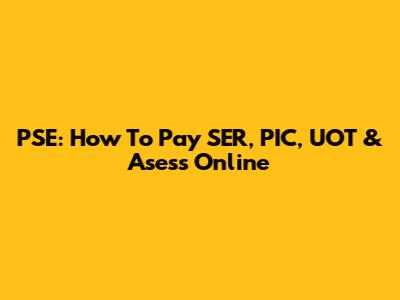 PSE: How To Pay SER, PIC, UOT & Asess Online