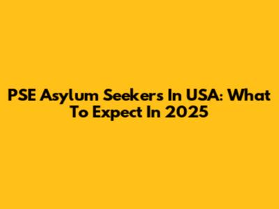 PSE Asylum Seekers In USA: What To Expect In 2025