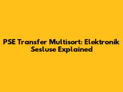 PSE Transfer Multisort: Elektronik Sesluse Explained