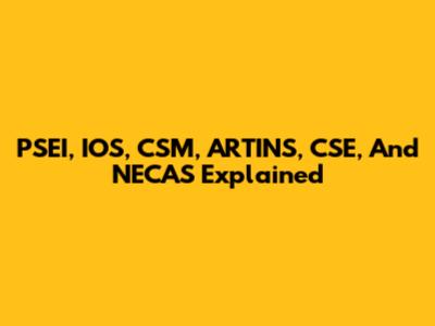 PSEI, IOS, CSM, ARTINS, CSE, And NECAS Explained