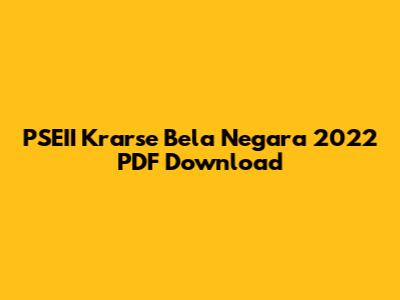 PSEII Krarse Bela Negara 2022 PDF Download