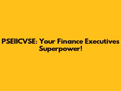 PSEIICVSE: Your Finance Executive's Superpower!