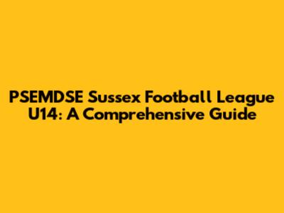 PSEMDSE Sussex Football League U14: A Comprehensive Guide