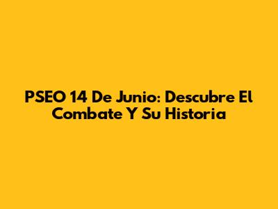 PSEO 14 De Junio: Descubre El Combate Y Su Historia