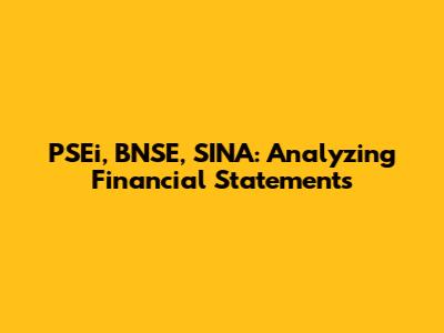PSEi, BNSE, SINA: Analyzing Financial Statements