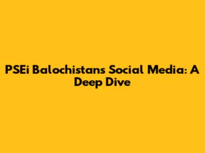 PSEi Balochistan's Social Media: A Deep Dive