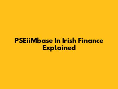 PSEiiMbase In Irish Finance Explained