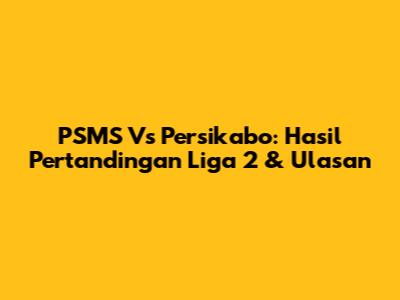 PSMS Vs Persikabo: Hasil Pertandingan Liga 2 & Ulasan