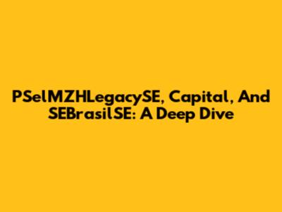 PSelMZHLegacySE, Capital, And SEBrasilSE: A Deep Dive