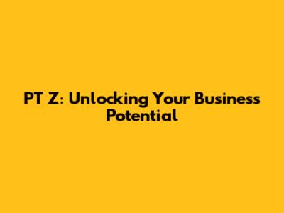 PT Z: Unlocking Your Business Potential