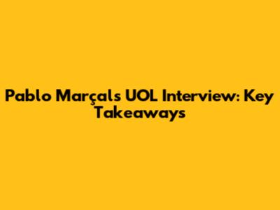 Pablo Marçal's UOL Interview: Key Takeaways