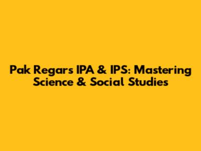 Pak Regar's IPA & IPS: Mastering Science & Social Studies