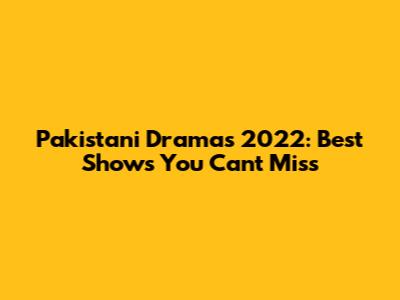 Pakistani Dramas 2022: Best Shows You Can't Miss