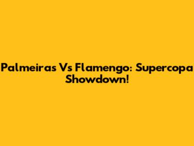 Palmeiras Vs Flamengo: Supercopa Showdown!