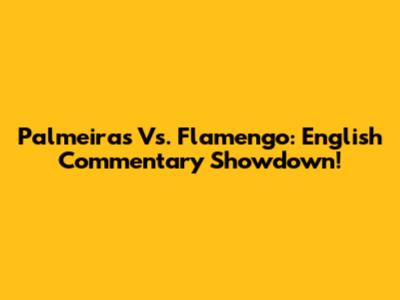 Palmeiras Vs. Flamengo: English Commentary Showdown!