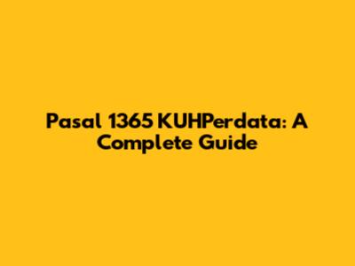 Pasal 1365 KUHPerdata: A Complete Guide
