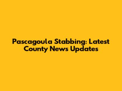 Pascagoula Stabbing: Latest County News Updates