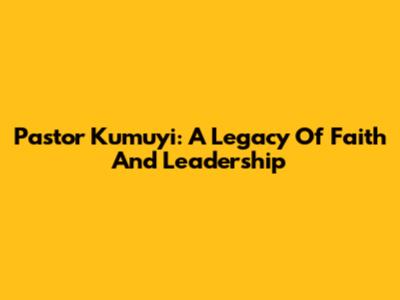 Pastor Kumuyi: A Legacy Of Faith And Leadership