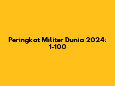 Peringkat Militer Dunia 2024: 1-100