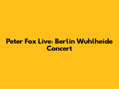 Peter Fox Live: Berlin Wuhlheide Concert