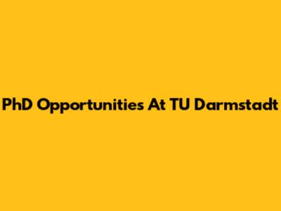 PhD Opportunities At TU Darmstadt