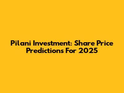 Pilani Investment: Share Price Predictions For 2025