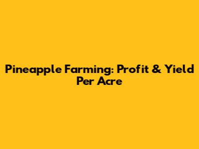 Pineapple Farming: Profit & Yield Per Acre