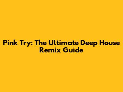 Pink Try: The Ultimate Deep House Remix Guide