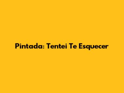 Pintada: Tentei Te Esquecer