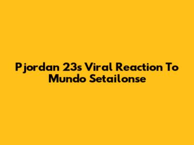 Pjordan 23's Viral Reaction To Mundo Setailonse