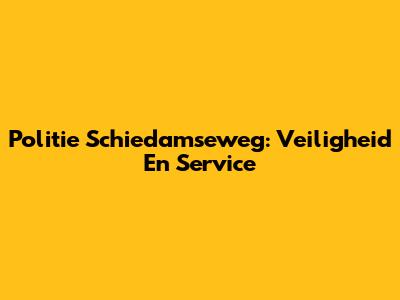 Politie Schiedamseweg: Veiligheid En Service