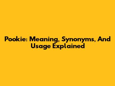 Pookie: Meaning, Synonyms, And Usage Explained